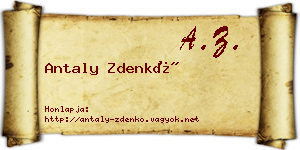 Antaly Zdenkó névjegykártya